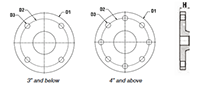 3 to 8 Inch (in) Nominal Diameter Compressed Air Aluminum Threaded Flanges - 2