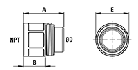 3/4 to 2-1/2 Inch (in) Nominal Diameter Aluminum Compressed Air Female Threaded Connectors - 2