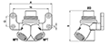 3/4 to 2-1/2 Inch (in) Nominal Diameter Aluminum Compressed Air 45 Degree Threaded Wall Brackets (AN8984202504) - 2