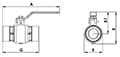 3/4 to 2-1/2 Inch (in) Nominal Diameter Aluminum Compressed Air Female Thread to Female Thread Ball Valves - 2